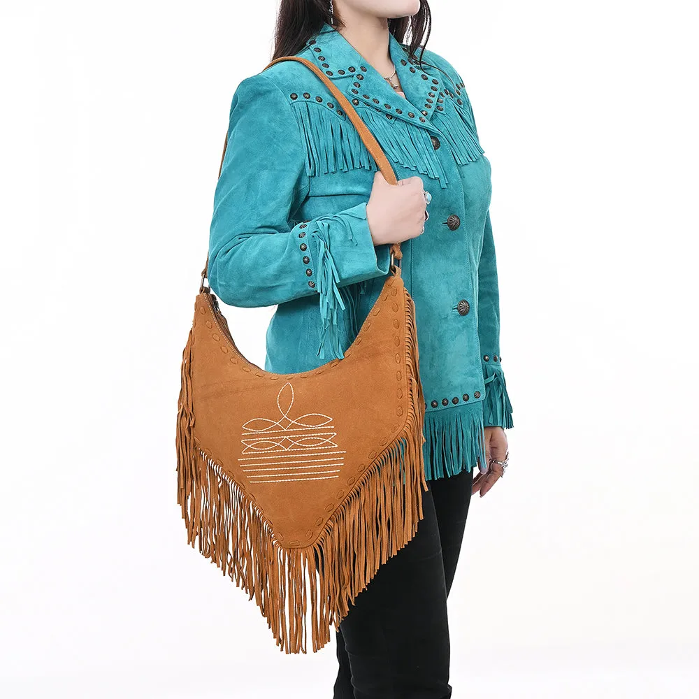 American Darling ADBGA733 Cross Body Suede Genuine Western Leather Women Bag Western Handbag Purse