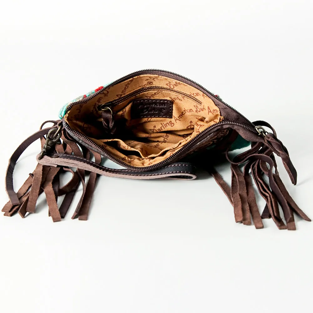American Darling ADBGZ234 Wristlet Hand Tooled Saddle Blanket Genuine Leather Women Bag Western Handbag Purse