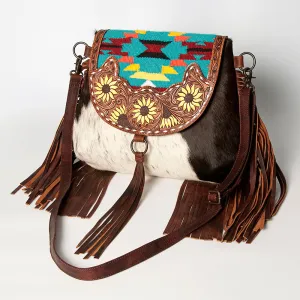 American Darling ADBGZ625 Messenger Hand Tooled Hair-On Genuine Leather Women Bag Western Handbag Purse