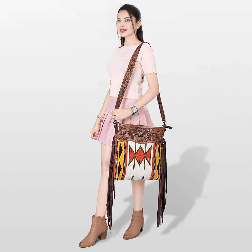 American Darling ADBGZ677 Signature Crossbody Hand Tooled Saddle Blanket Genuine Leather Women Bag Western Handbag Purse