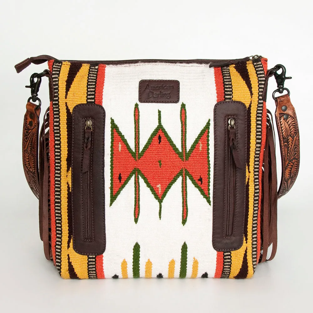 American Darling ADBGZ677 Signature Crossbody Hand Tooled Saddle Blanket Genuine Leather Women Bag Western Handbag Purse