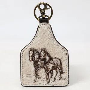 American Darling Hair On Genuine Leather Key Ring ADKRM118