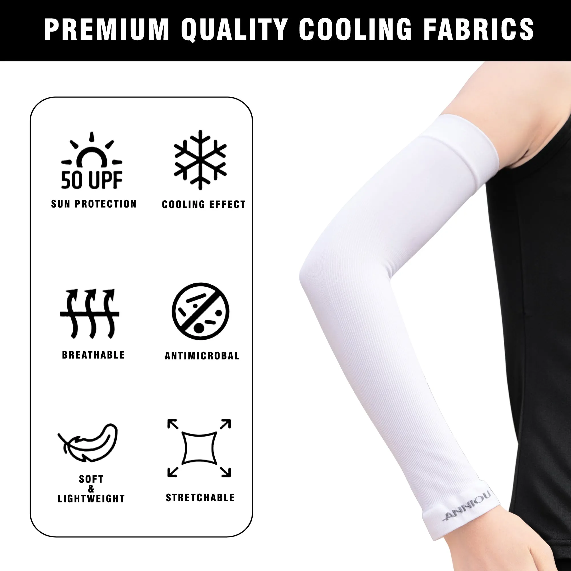 Anniou Women's UV Protection Cooling Arm Sleeves