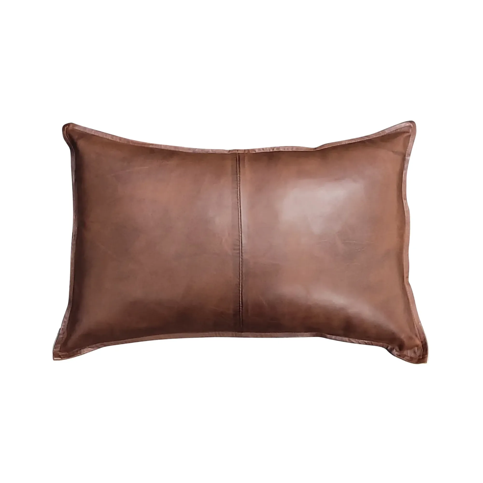 Antique Brown Real Leather Pillow Cover Soft Leather Cushion Cover 16 x 24 inches