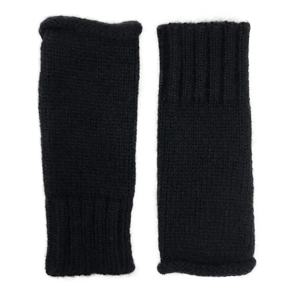 Black Essential Knit Alpaca Gloves | Ethical Style