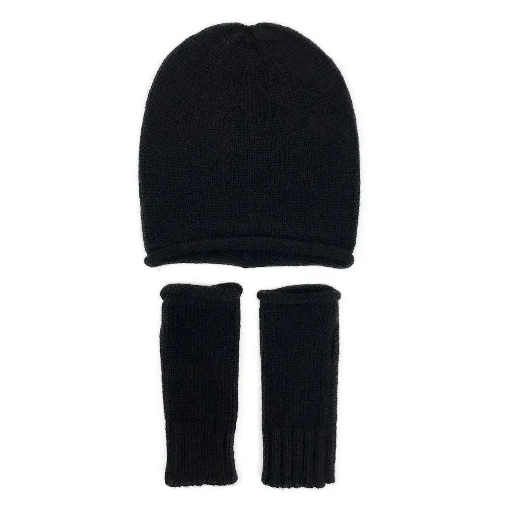 Black Essential Knit Alpaca Gloves | Ethical Style