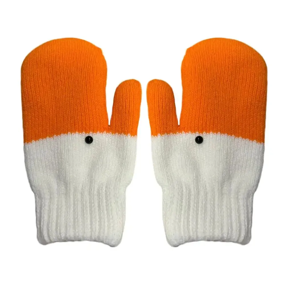 Bonnyshow New Creative Winter Cold Resistant Warm Gloves Funny Goose Full Finger Gloves Hand Knitted Connected Fingers Swan Gloves