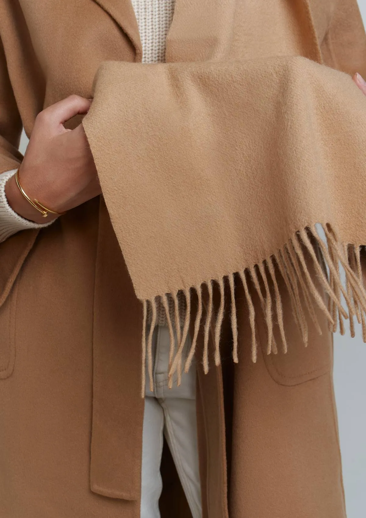 CAMEL CASHMERE SCARF