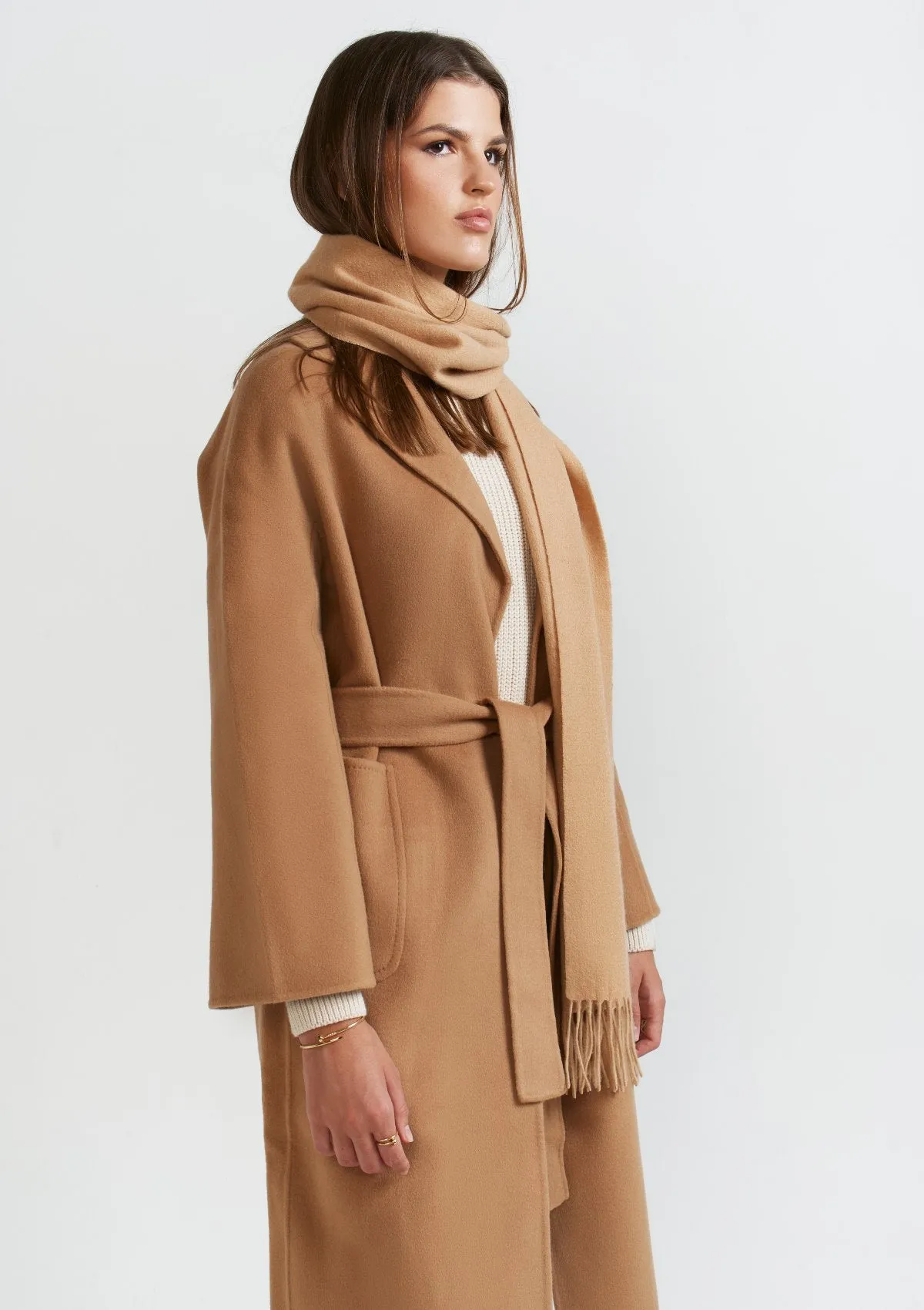 CAMEL CASHMERE SCARF