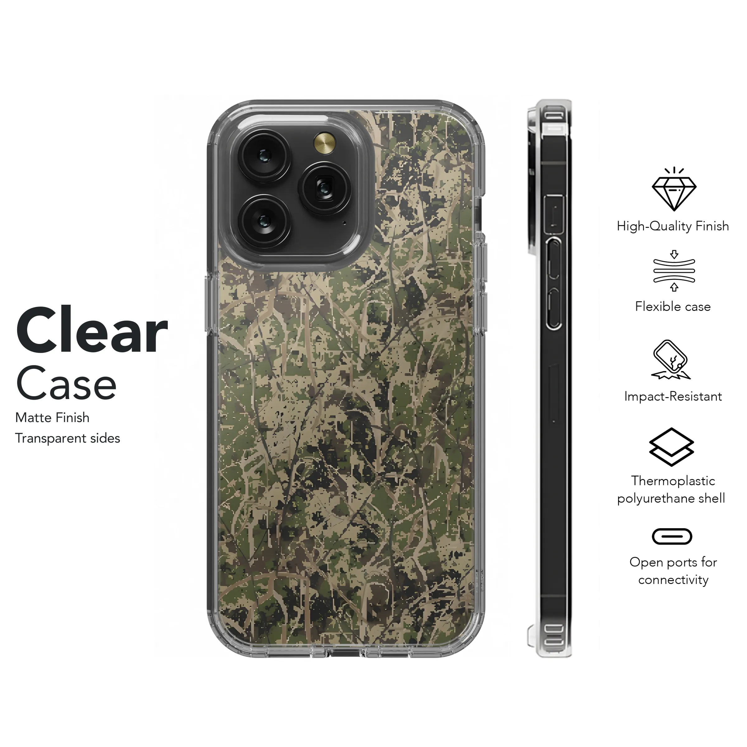 Camo Seamless Phone Case iPhone Samsung Cover Pixel 2543
