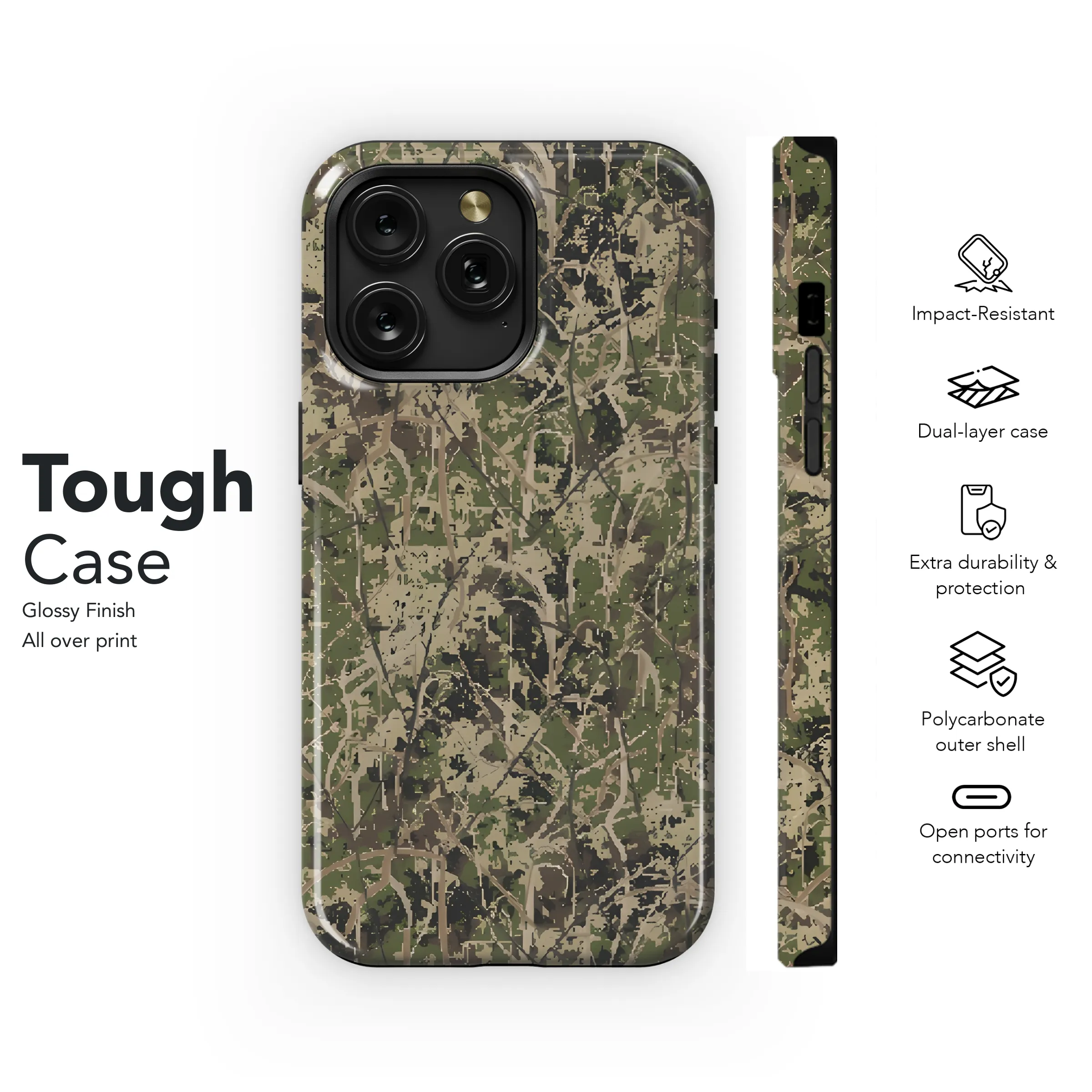 Camo Seamless Phone Case iPhone Samsung Cover Pixel 2543