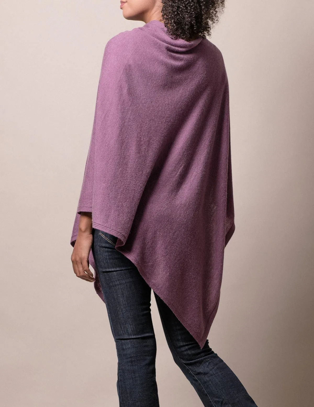 Cashmere & Wool Poncho - Lilac