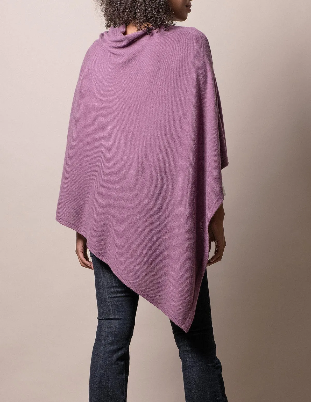 Cashmere & Wool Poncho - Lilac