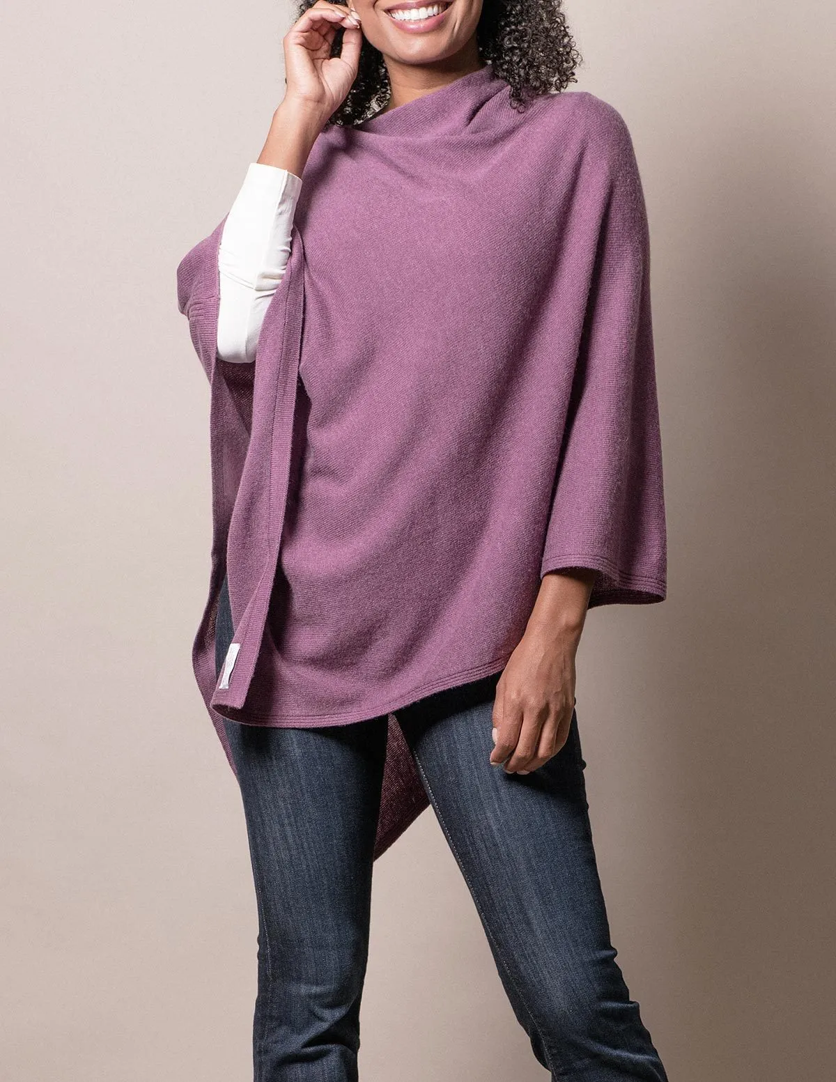 Cashmere & Wool Poncho - Lilac