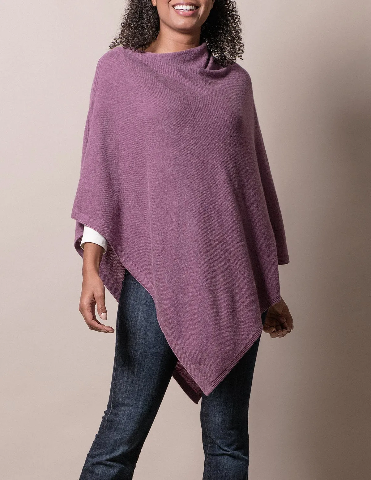 Cashmere & Wool Poncho - Lilac
