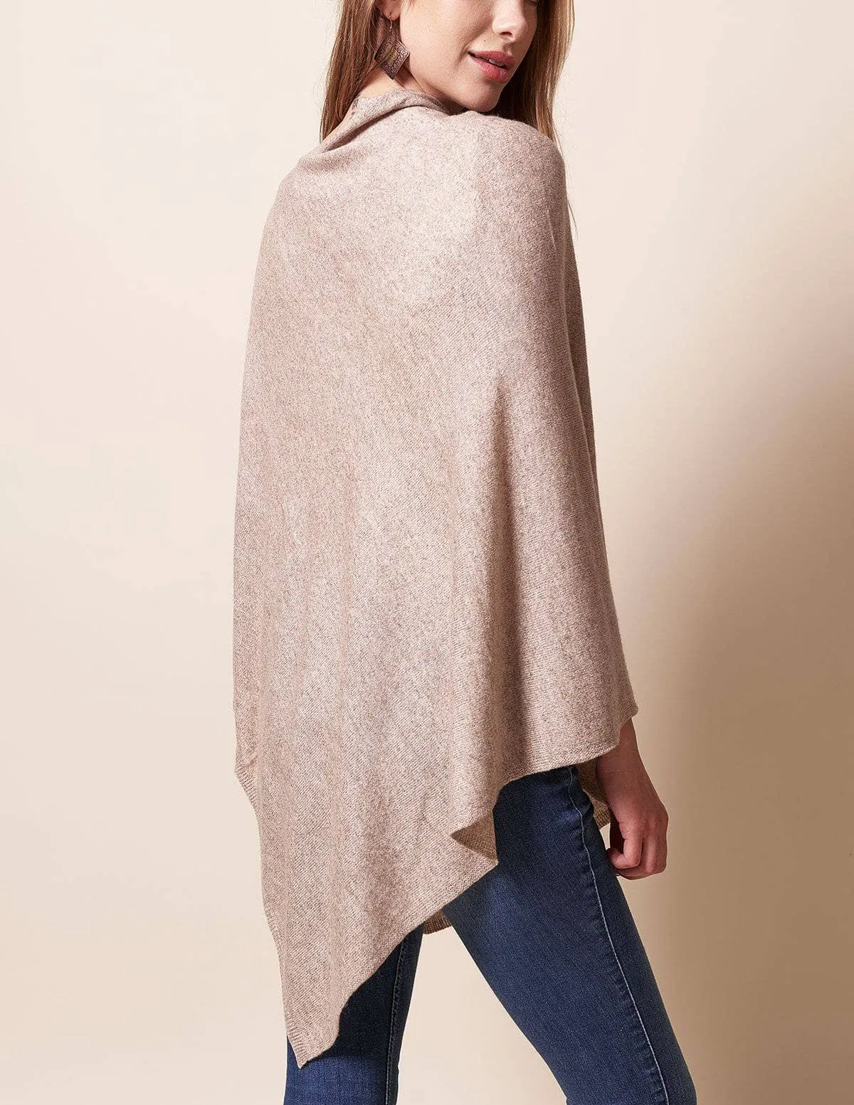 Cashmere & Wool Poncho - Sand