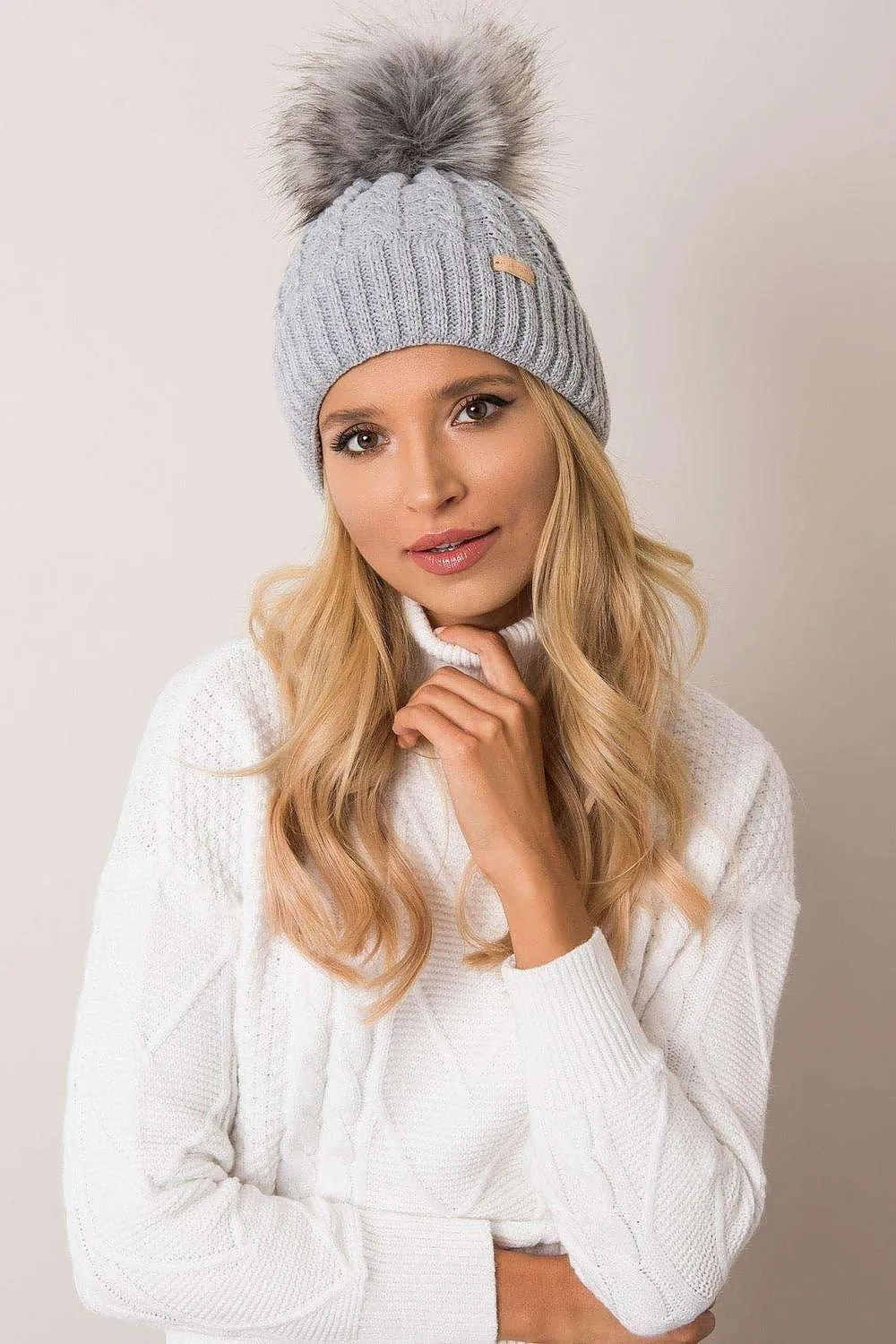 Chic Plaid Pom Pom Winter Beanie