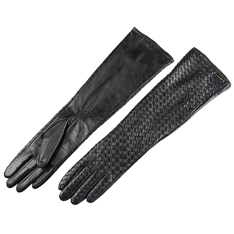 CLEARANCE of Fashion Women's Black Leather Gloves with Sheepskin - US