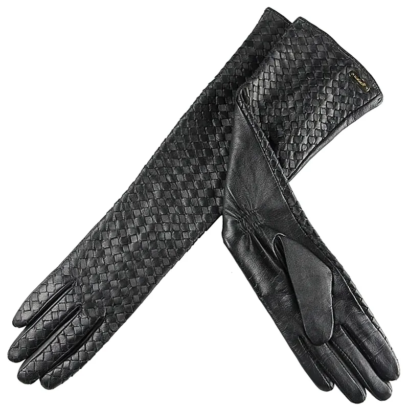 CLEARANCE of Fashion Women's Black Leather Gloves with Sheepskin - US