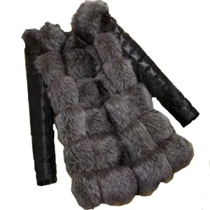 Contrast Faux Fur Cropped Jacket | Trendy Winter Outerwear