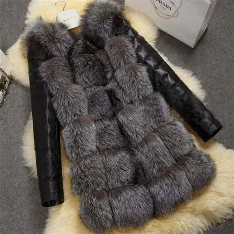 Contrast Faux Fur Cropped Jacket | Trendy Winter Outerwear