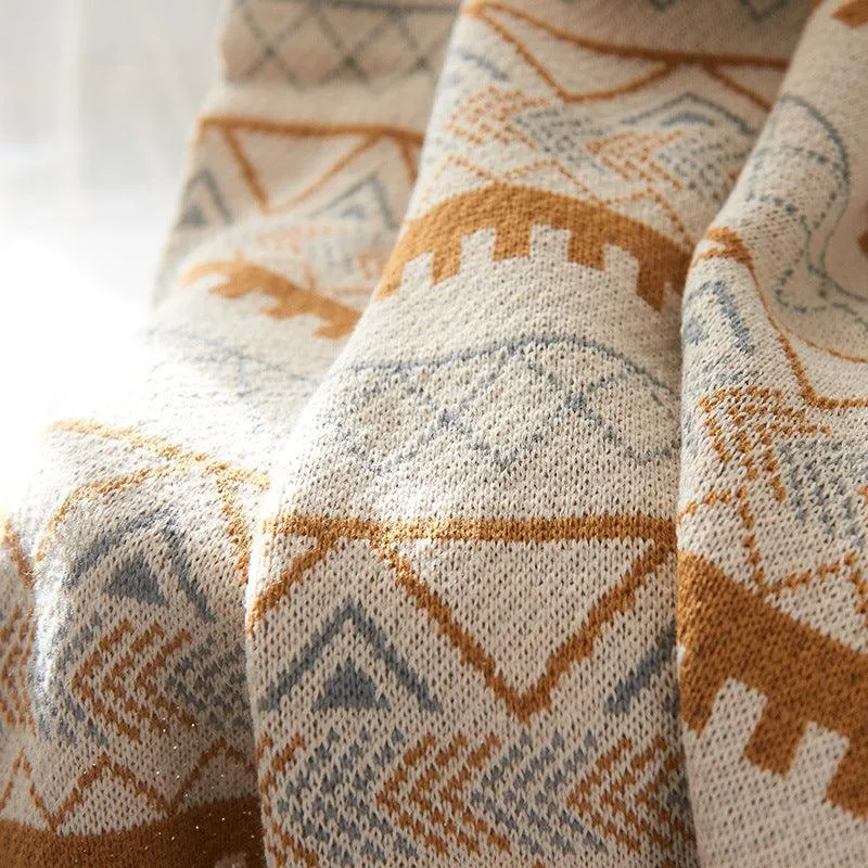 Cozy Nordic Luxe Acrylic Knit Blanket | Elegant Winter Home Decor & Sofa Throw