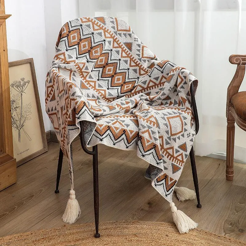 Cozy Nordic Luxe Acrylic Knit Blanket | Elegant Winter Home Decor & Sofa Throw