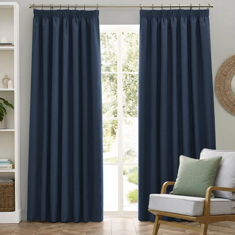 Dawn Blackout Pencil Pleat Curtains Midnight