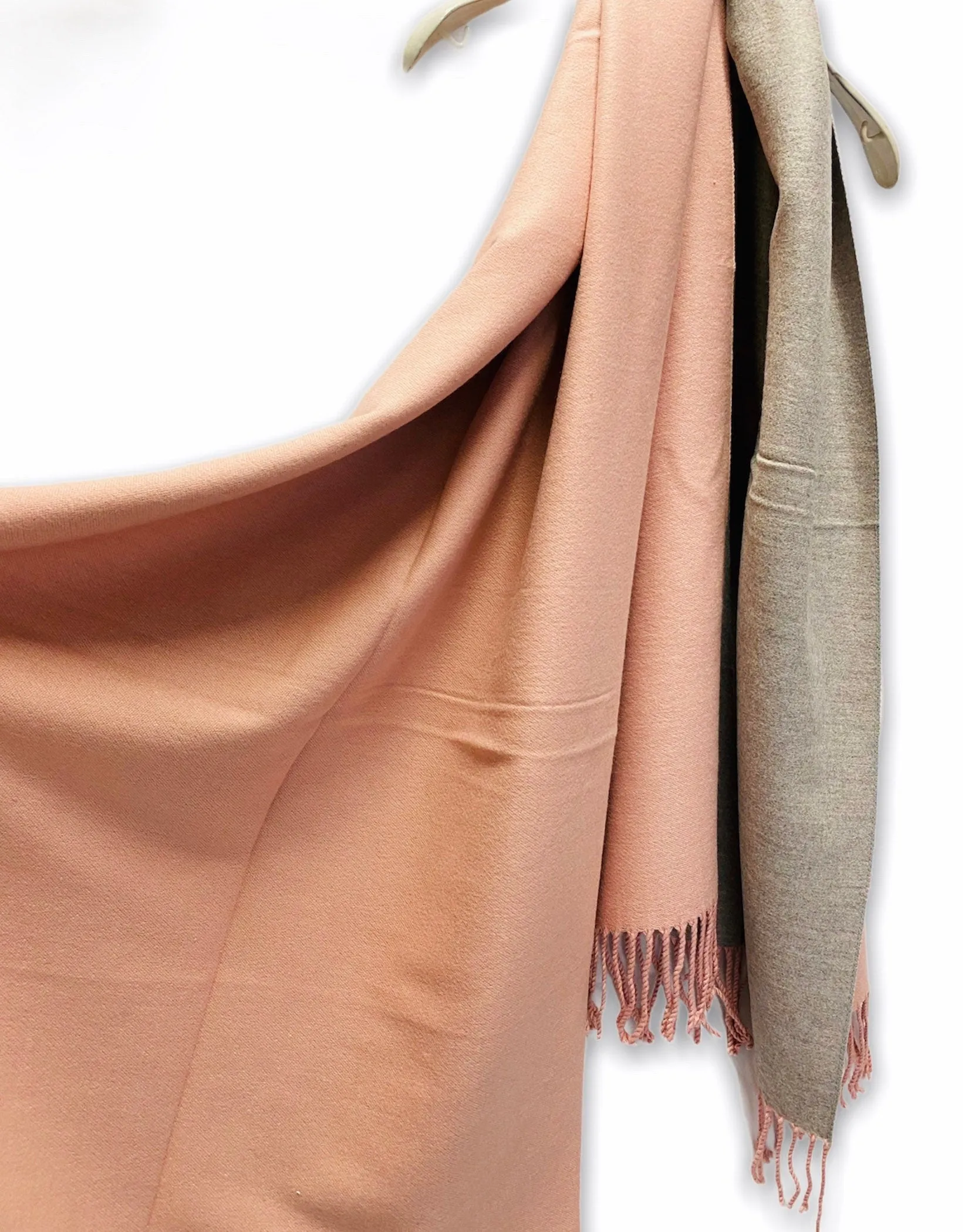 Double Sided Pink Grey Cashmere Blend Scarf/Autumn Winter Scarf/Scarf Women/Gifts For Mom/Gifts For Her/Christmas Gifts/Birthday Gifts