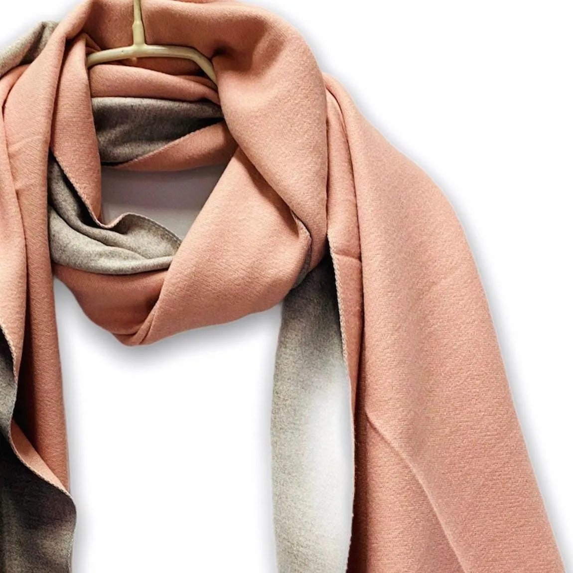 Double Sided Pink Grey Cashmere Blend Scarf/Autumn Winter Scarf/Scarf Women/Gifts For Mom/Gifts For Her/Christmas Gifts/Birthday Gifts
