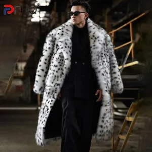 Elegant Leopard Print Faux Fur Coat - Winter Warmth with Trendy Style