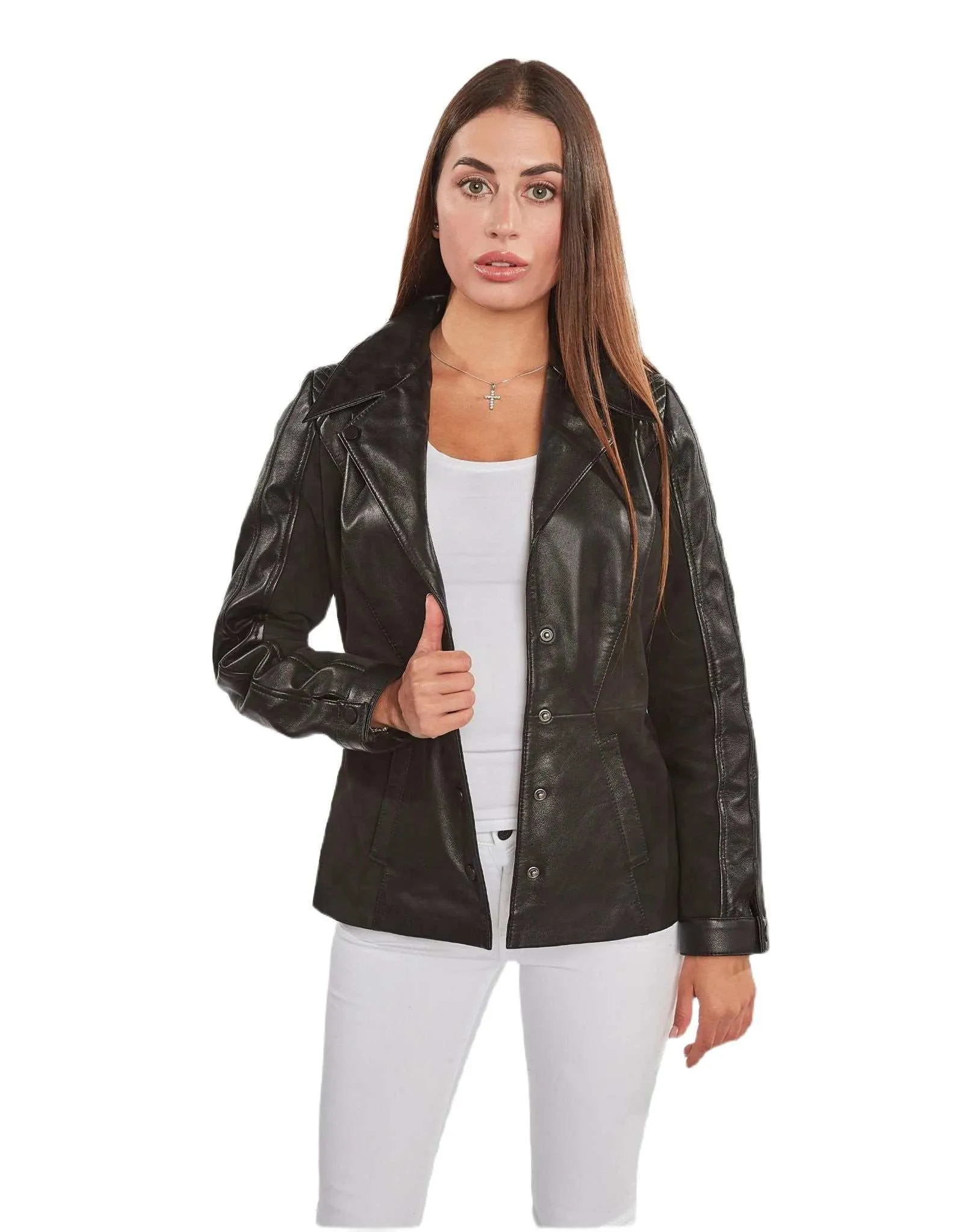 Elegant Women's Suede Leather Jacket by Marcella