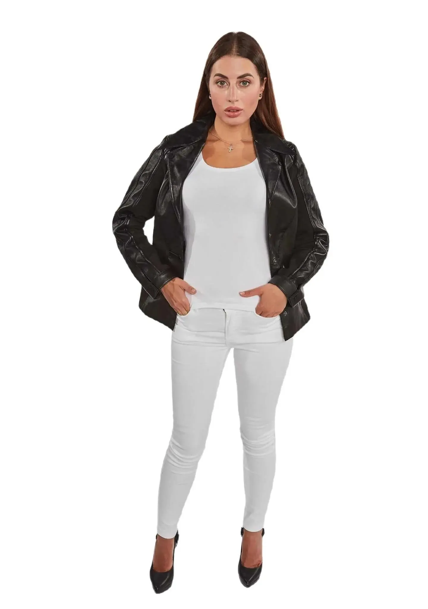 Elegant Women's Suede Leather Jacket by Marcella