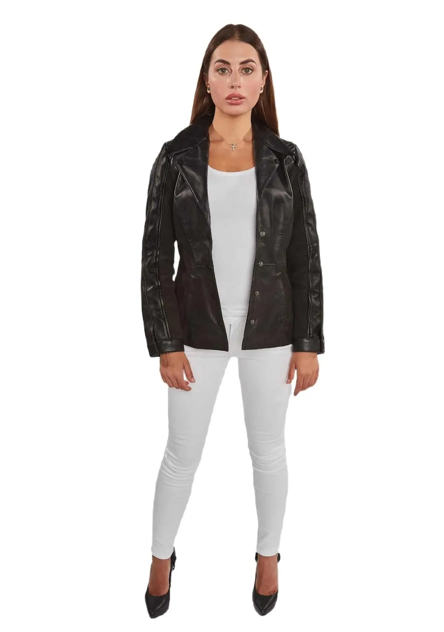 Elegant Women's Suede Leather Jacket by Marcella
