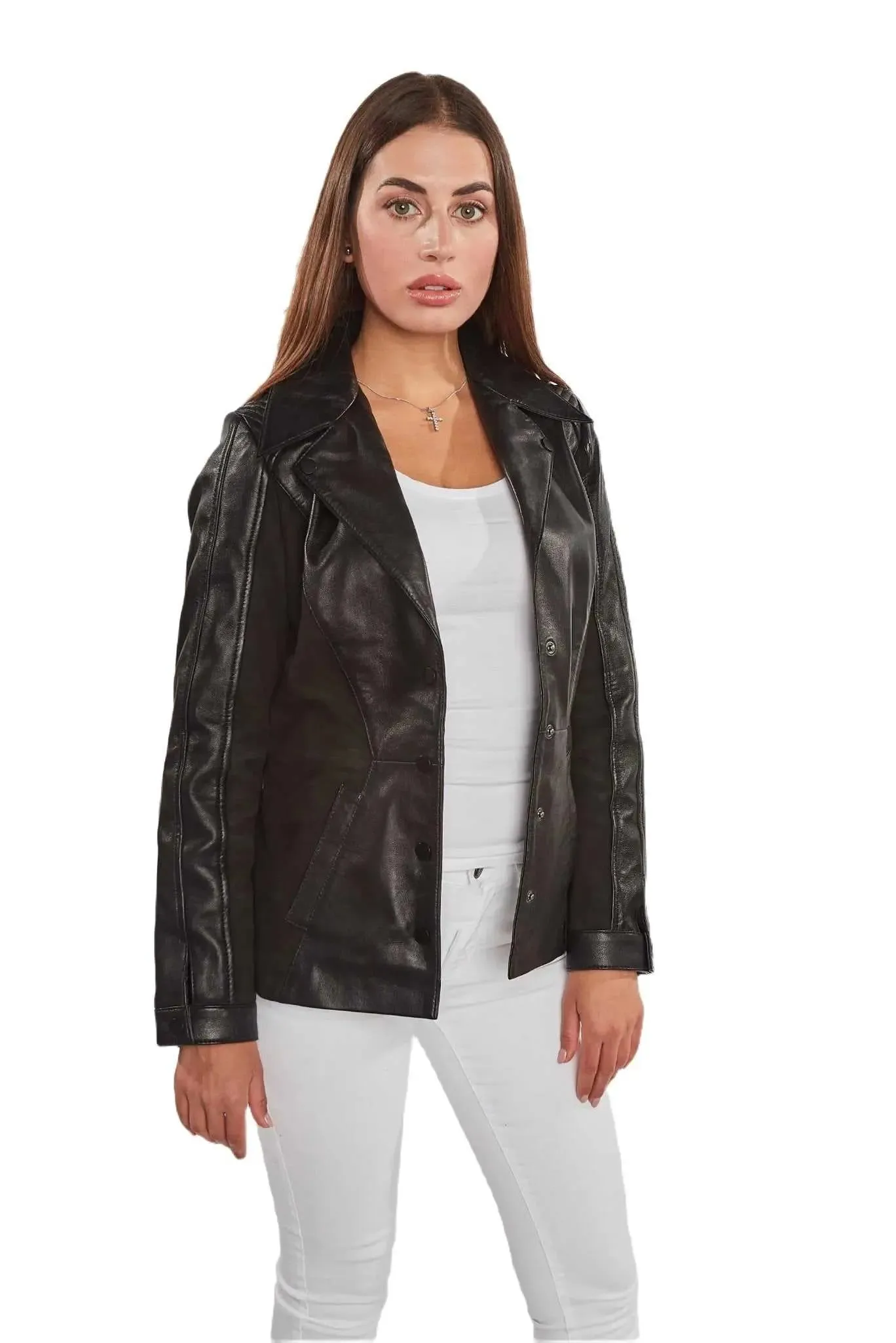 Elegant Women's Suede Leather Jacket by Marcella