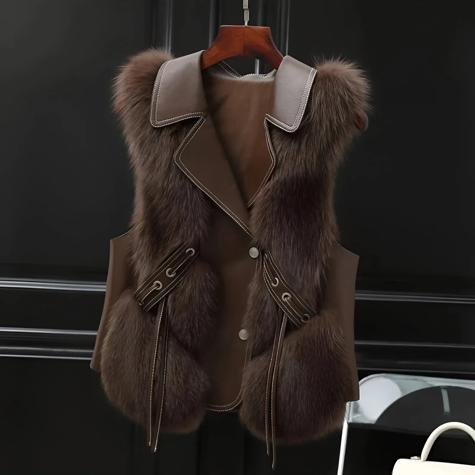 Erika® | Elegant Fur Leather Coat
