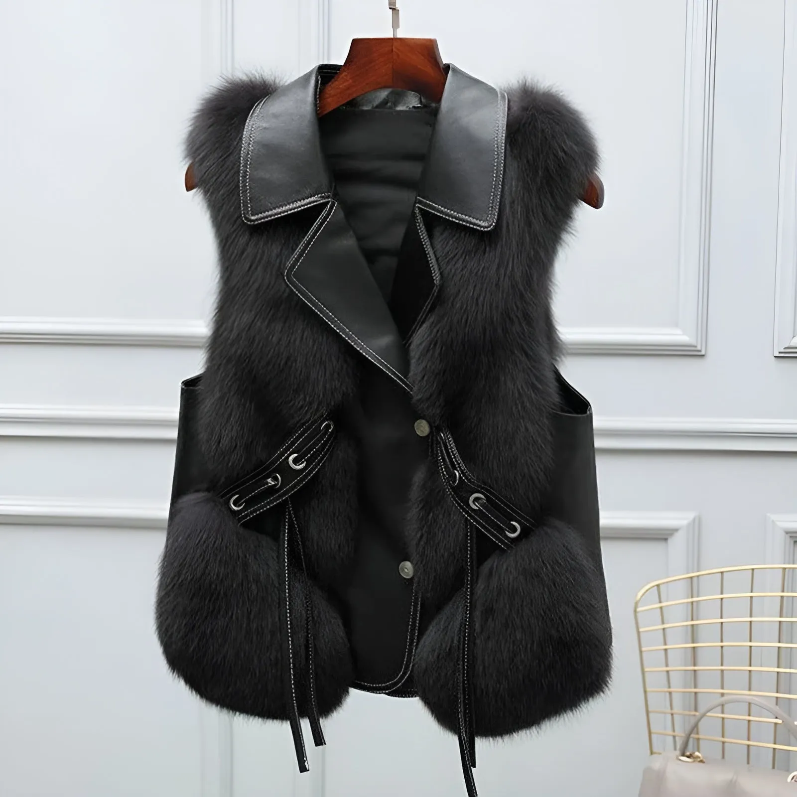 Erika® | Elegant Fur Leather Coat