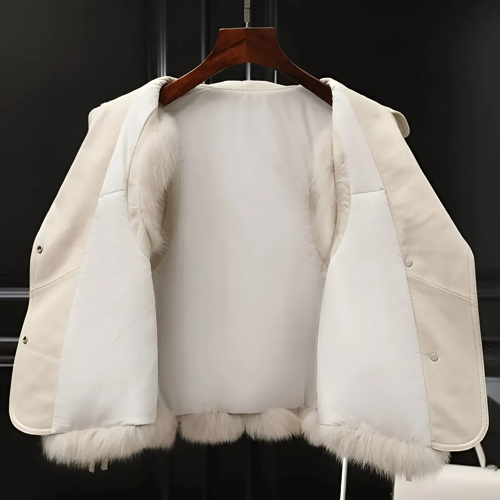Erika® | Elegant Fur Leather Coat