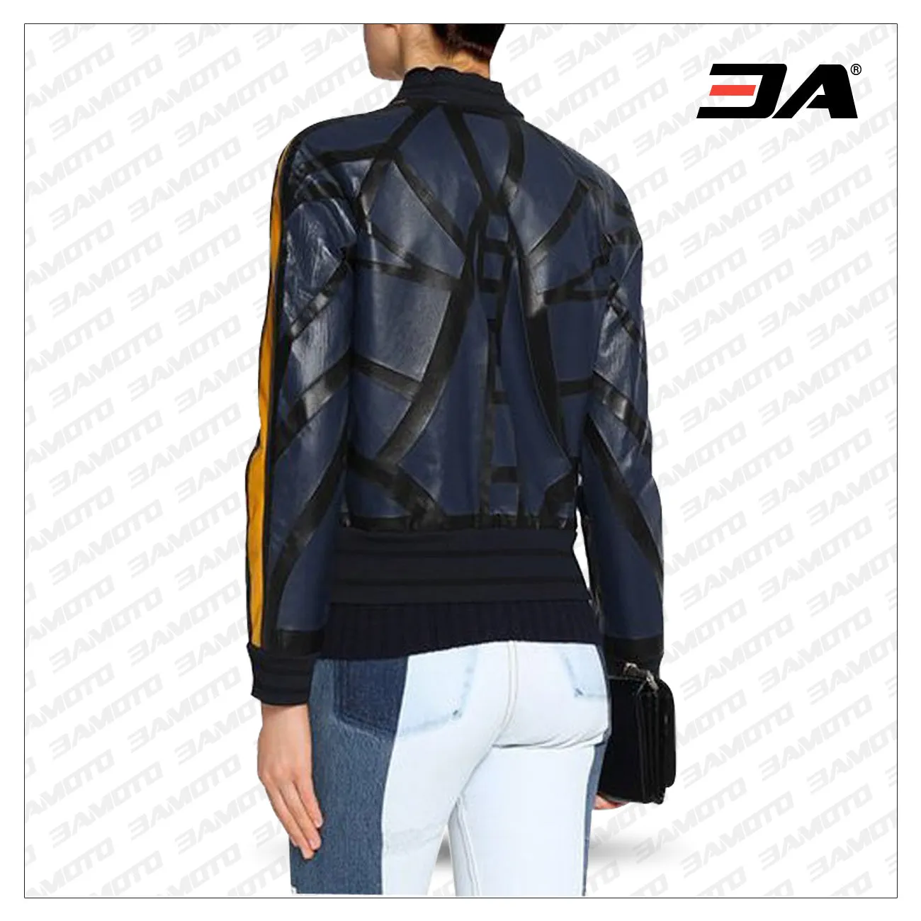 Fashion Printed Leather Jacket Women
