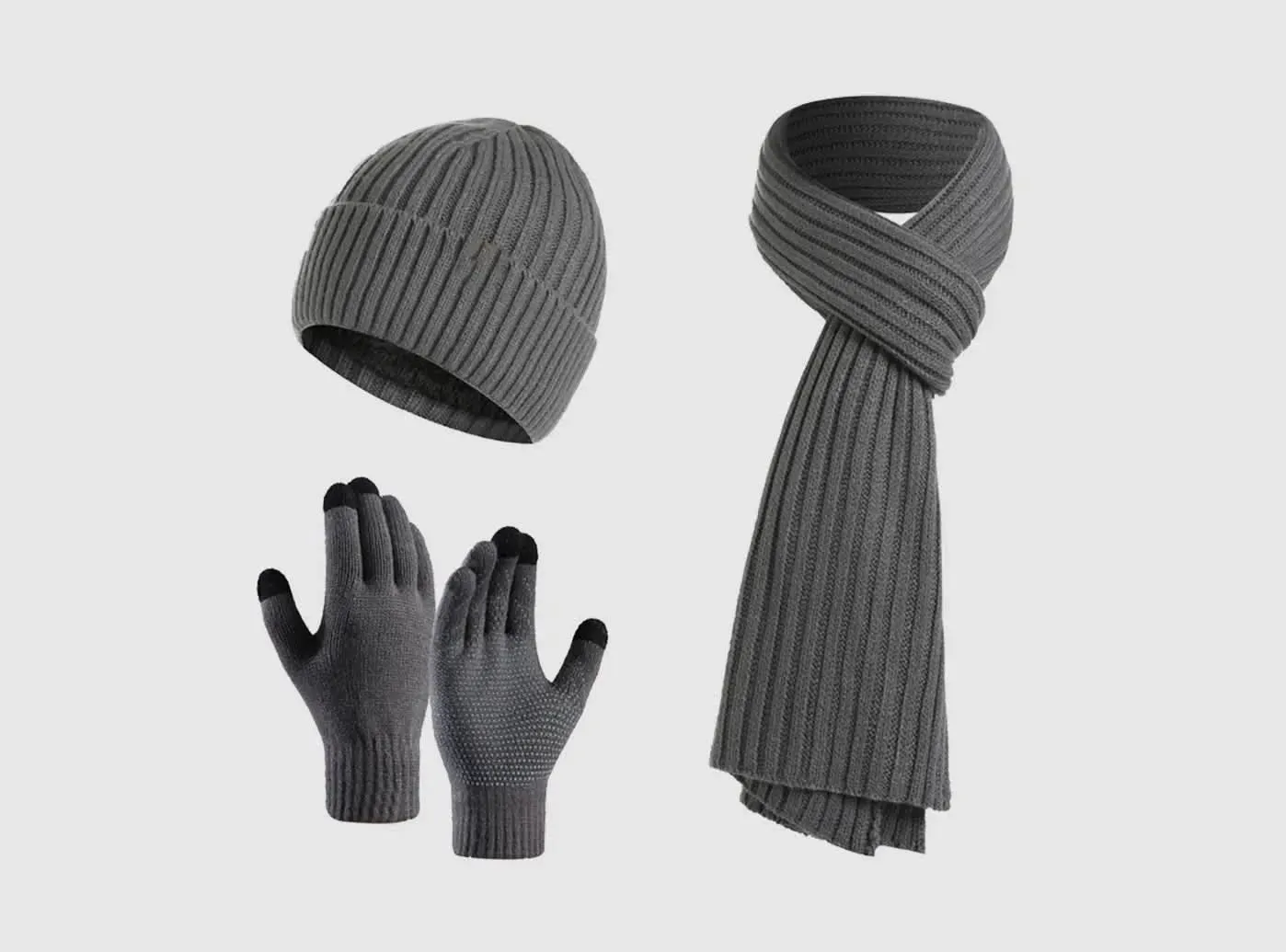 FitVille Winter Hat, Scarf, and Gloves Set (Unisex)