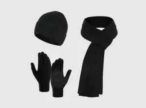 FitVille Winter Hat, Scarf, and Gloves Set (Unisex)