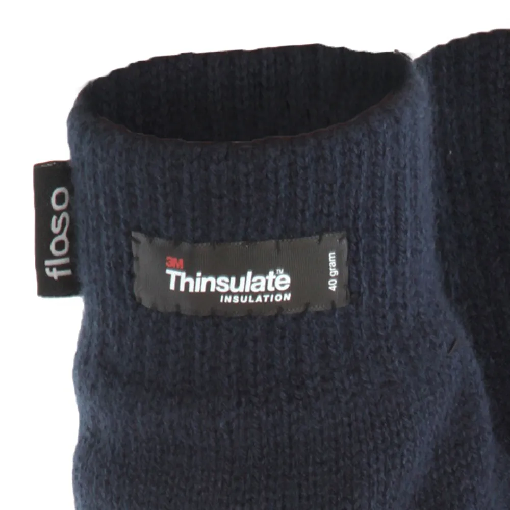 FLOSO Mens Thermal Thinsulate Knitted Winter Gloves (3M 40g)