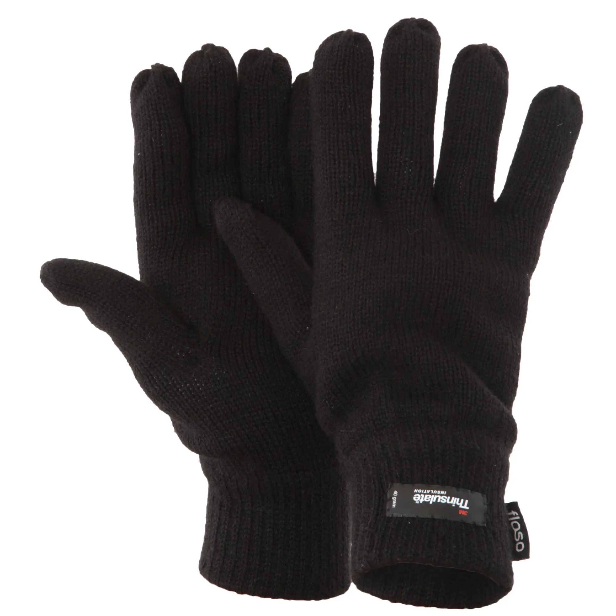 FLOSO Mens Thermal Thinsulate Knitted Winter Gloves (3M 40g)
