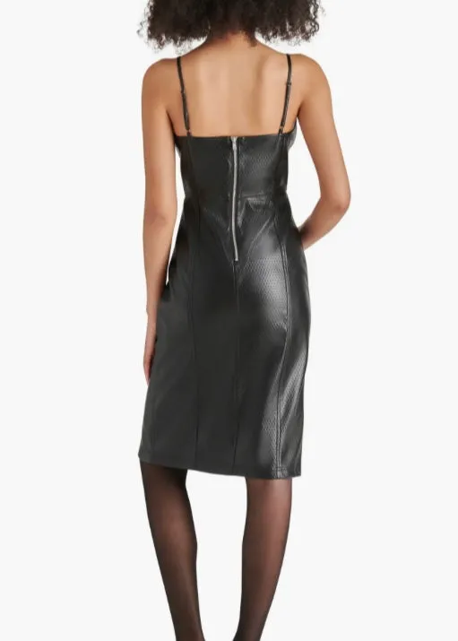GISELLE LEATHER DRESS - BLACK