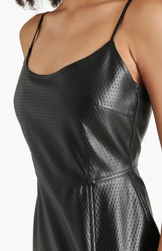 GISELLE LEATHER DRESS - BLACK