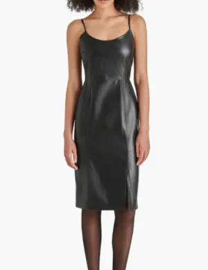 GISELLE LEATHER DRESS - BLACK