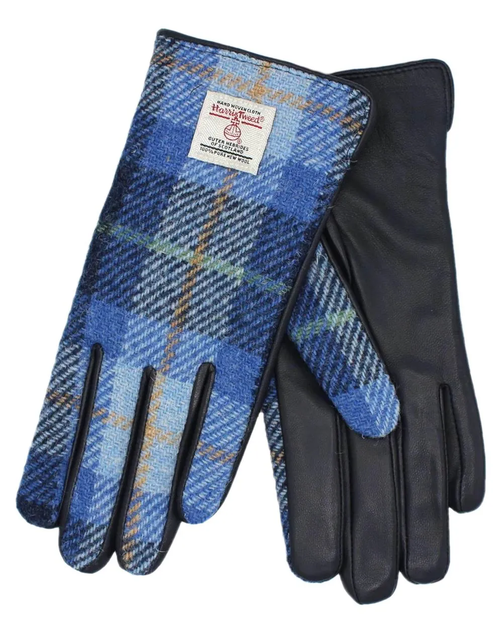 Heather Womens Skye Harris Tweed And Leather Gloves