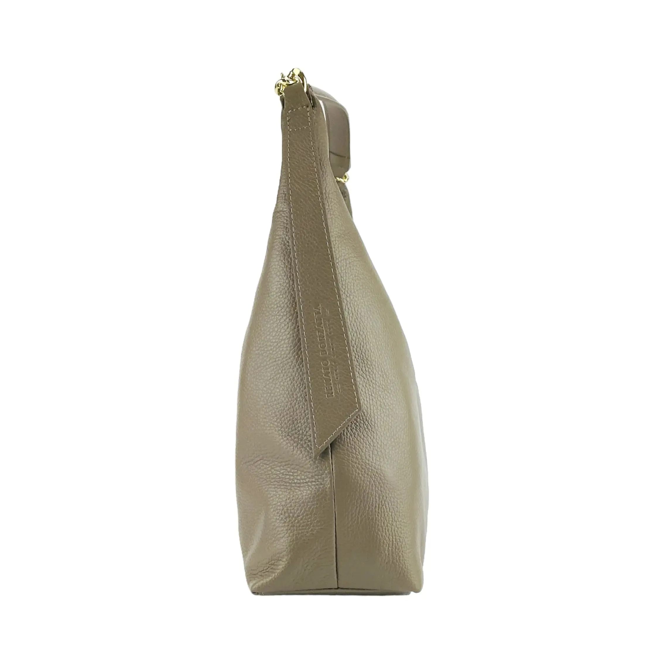 Italian Crafted Taupe Soft Leather Handbag for Women