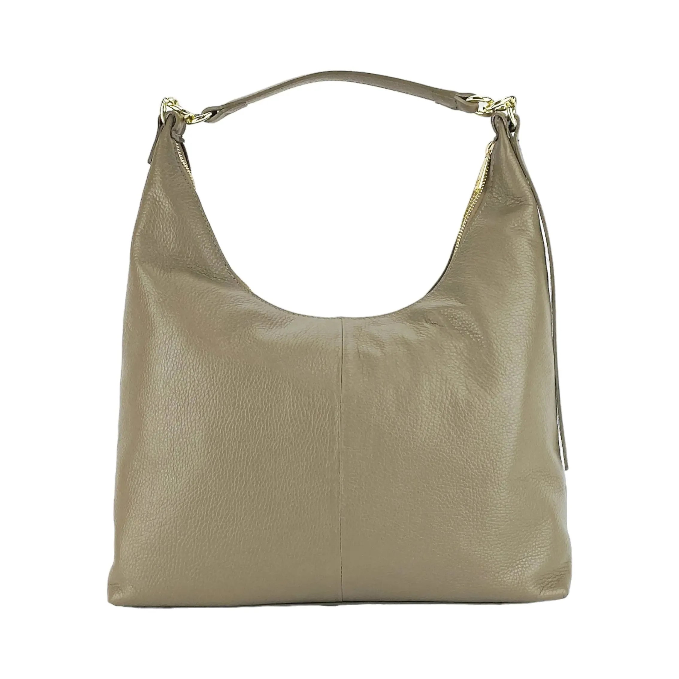 Italian Crafted Taupe Soft Leather Handbag for Women