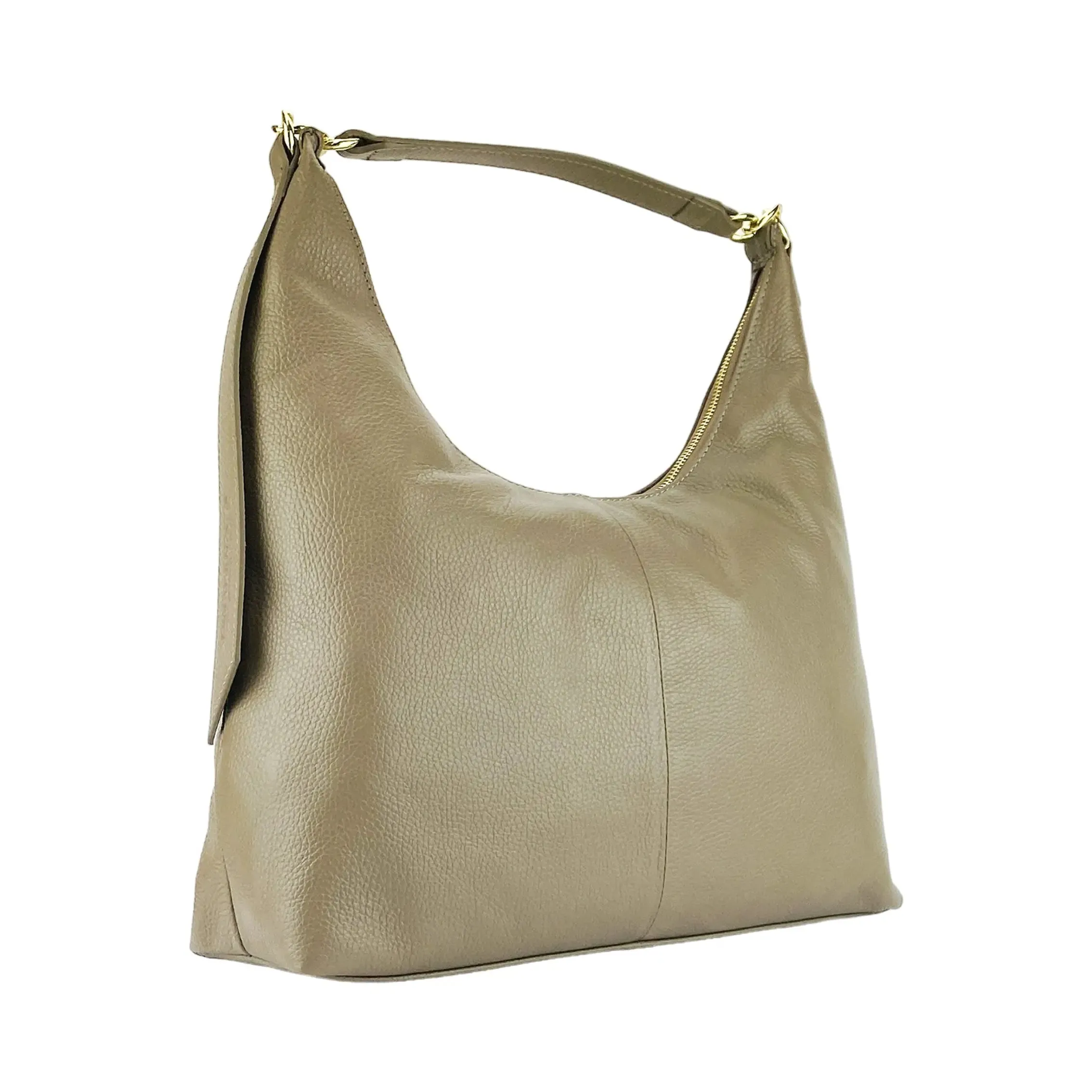 Italian Crafted Taupe Soft Leather Handbag for Women